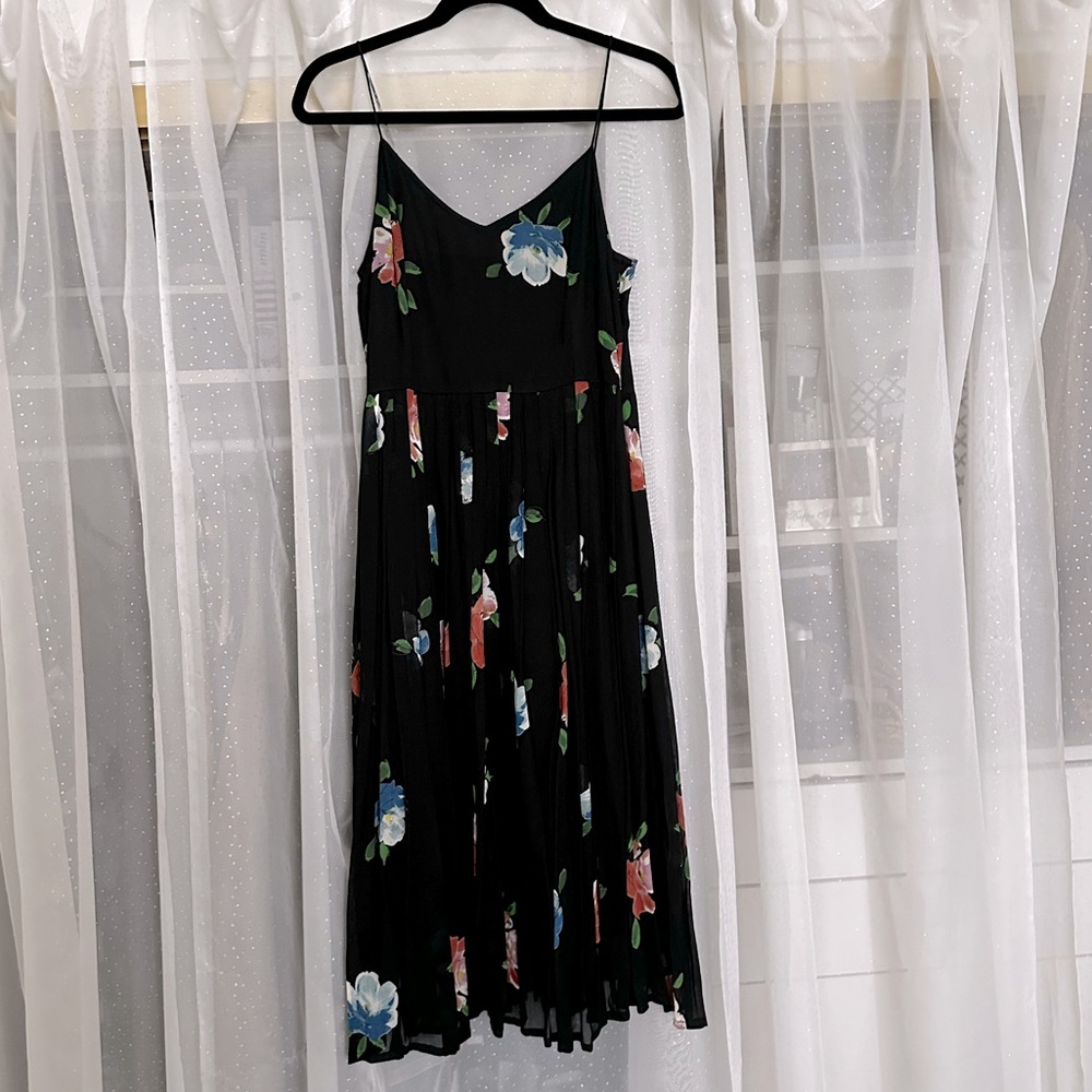 ASOS Black, Floral, Strappy Midi Sundress - Women’s Size 6